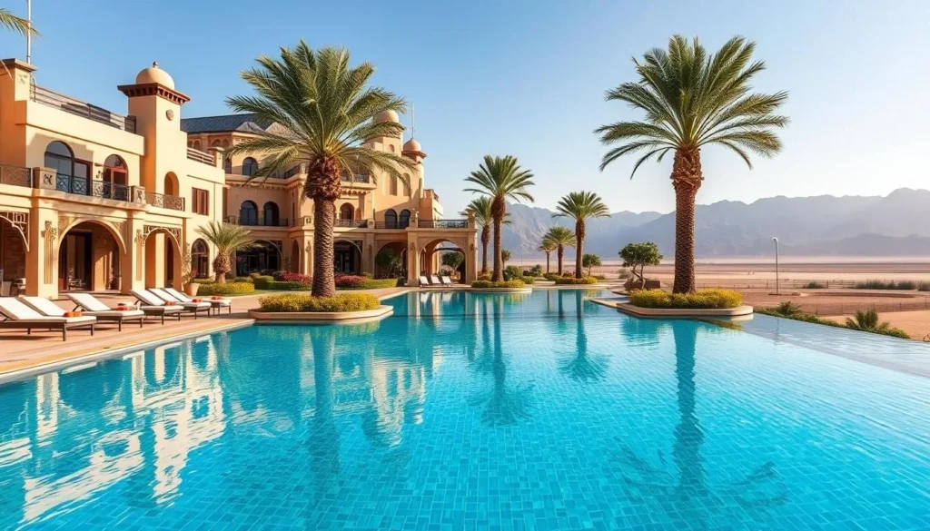 Luxury hotel in Bawshar with swimming pool and mountain views