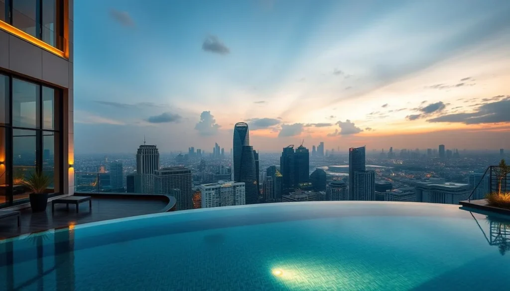 Luxury hotel in Jakarta with swimming pool and city views