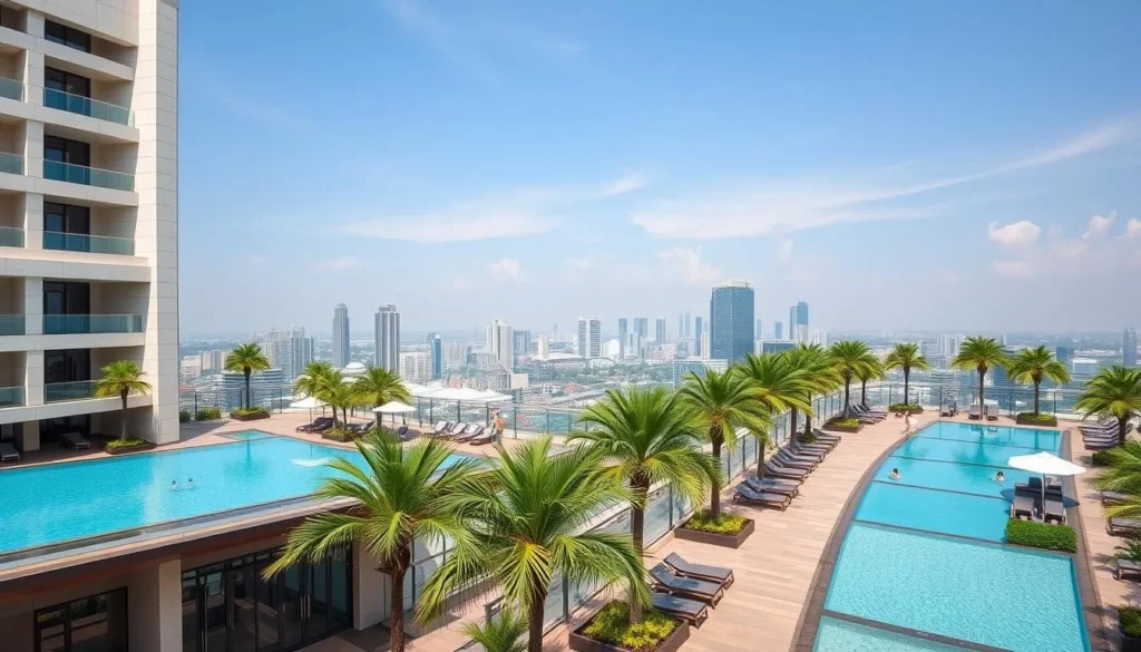 Luxury hotel in Jakarta with swimming pool, ideal accommodation for a weather-savvy trip to Jakarta, Indonesia