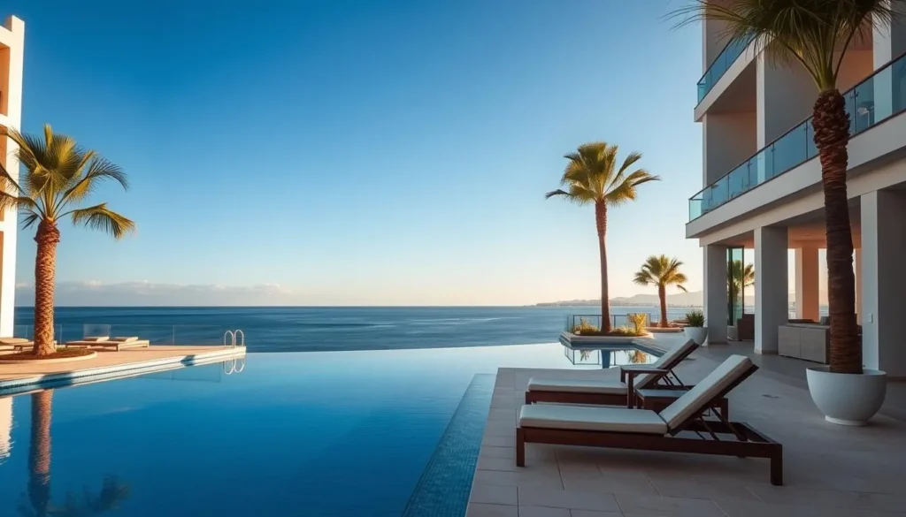 Luxury hotel in La Paz with view of the bay, gateway to Isla Partida, Mexico