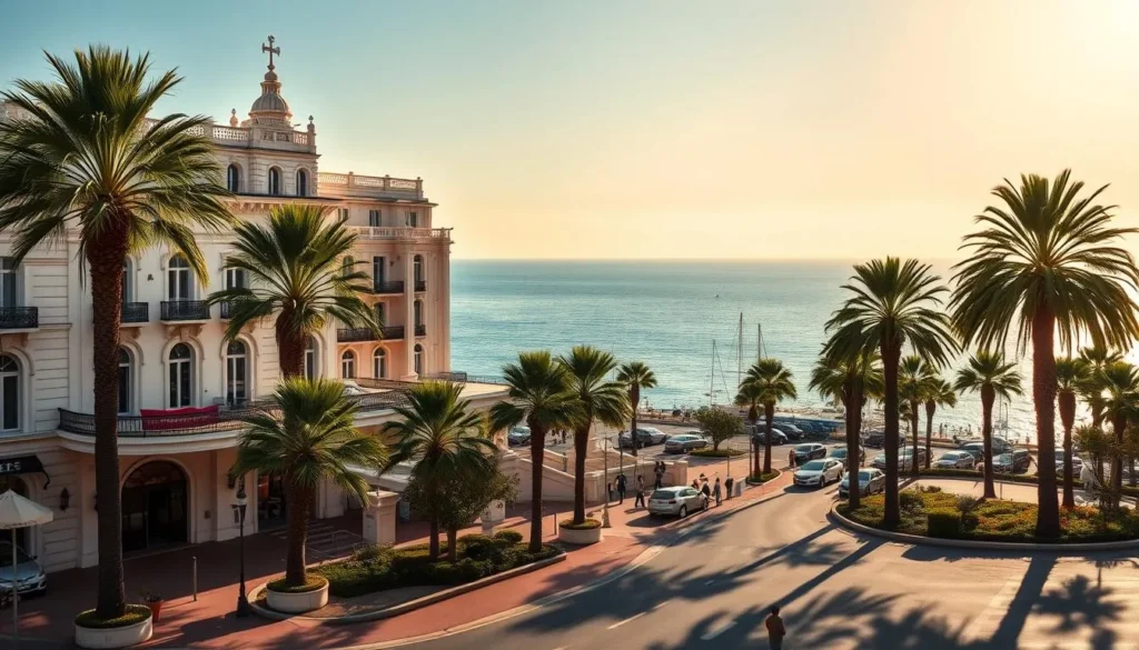 Luxury hotel on La Croisette boulevard in Cannes with Mediterranean Sea views Luxury hotel on La Croisette boulevard in Cannes with Mediterranean Sea views