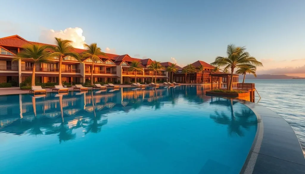 Luxury resort in Batam with pool overlooking the sea