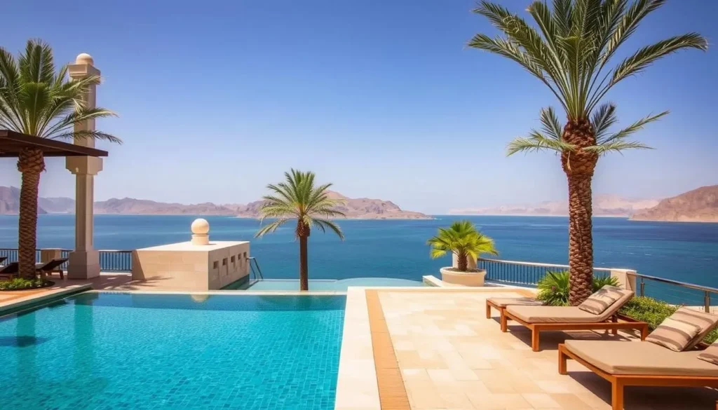 Luxury resort in Musandam Peninsula with mountain and sea views