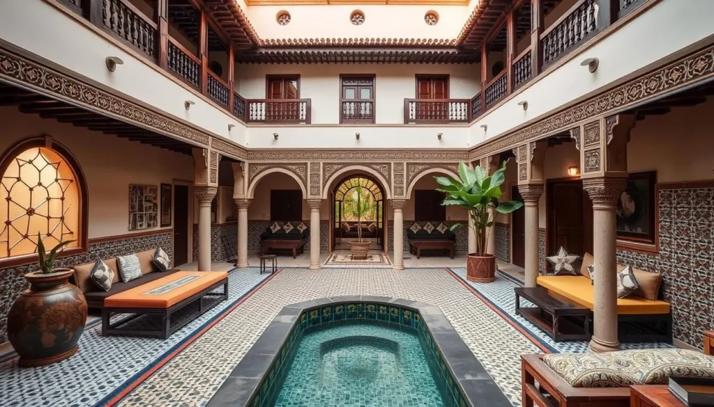 Luxury riad in Beni Mellal with traditional Moroccan architecture and pool