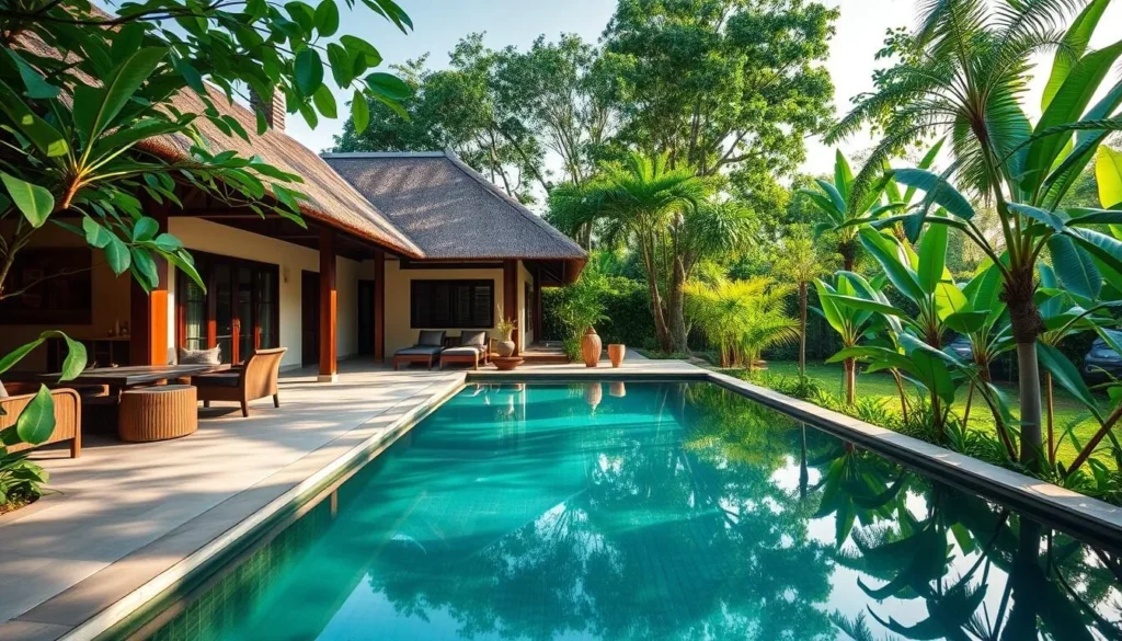 Luxury villa accommodation in Ubud with traditional Balinese architecture perfect for experiencing Bali Island festivals Indonesia Luxury villa accommodation in Ubud with traditional Balinese architecture perfect for experiencing Bali Island festivals Indonesia