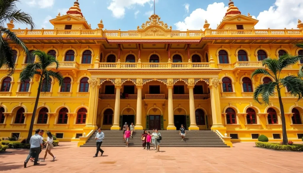 Maimun Palace (Istana Maimun) in Medan with its yellow facade and unique architectural blend Maimun Palace (Istana Maimun) in Medan with its yellow facade and unique architectural blend