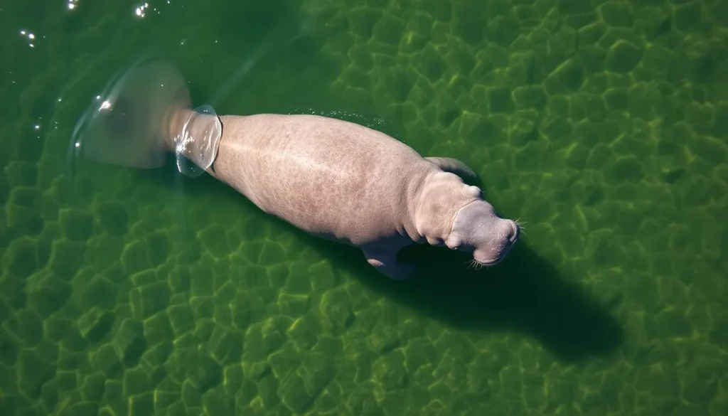 Manatee swimming in the clear waters near Sarstoon-Temash National Park
