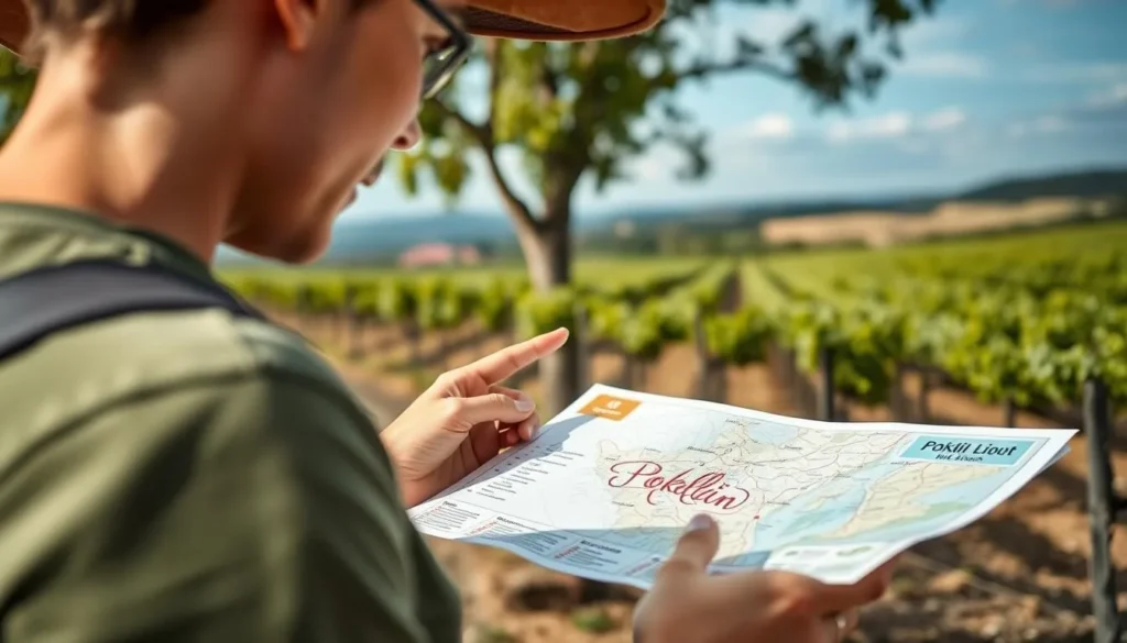 Map of Pokolbin wine region with key attractions marked Map of Pokolbin wine region with key attractions marked