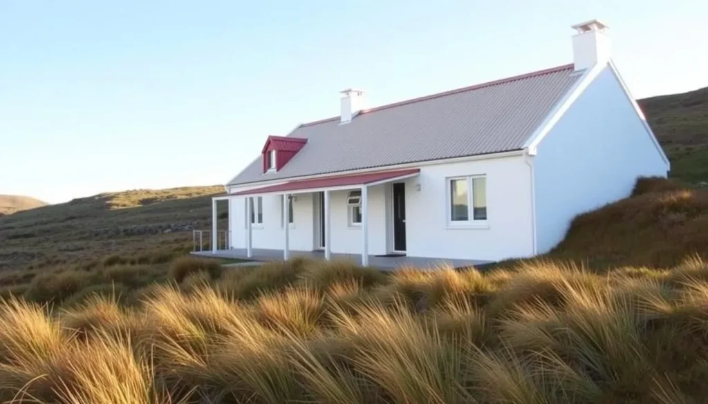 Markham House accommodation on Pebble Island with surrounding landscape