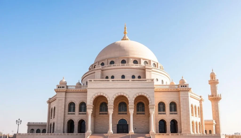 Masjid Salah al-Din al-Ayubbi mosque in Mesaieed with its distinctive dome