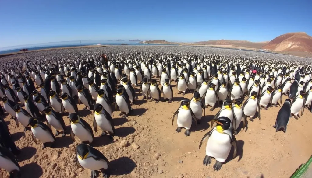 Massive penguin colony at Punta Tombo near Peninsula Valdes Argentina