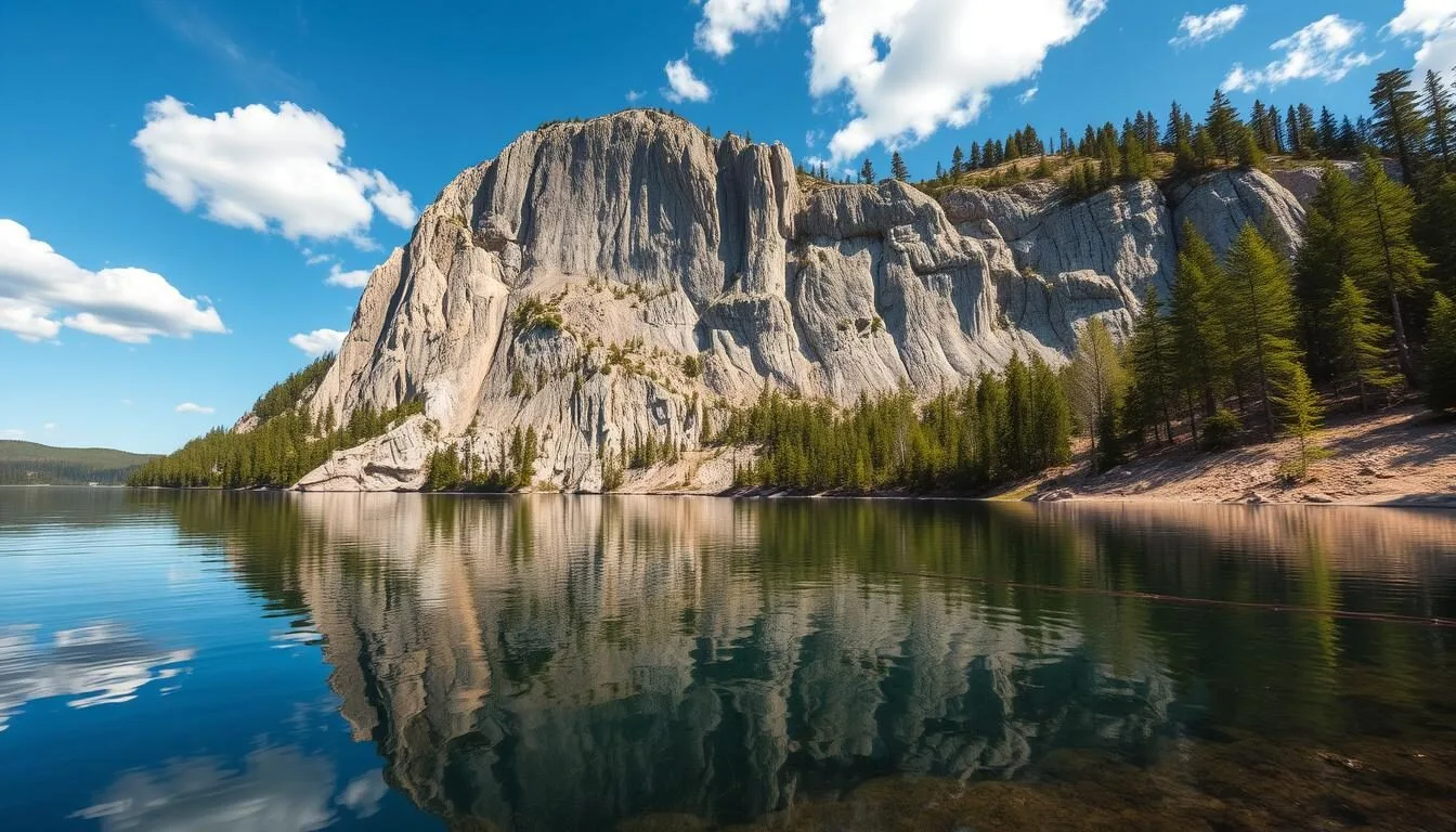 Mazinaw Rock rising above Mazinaw Lake in Bon Echo Provincial Park
