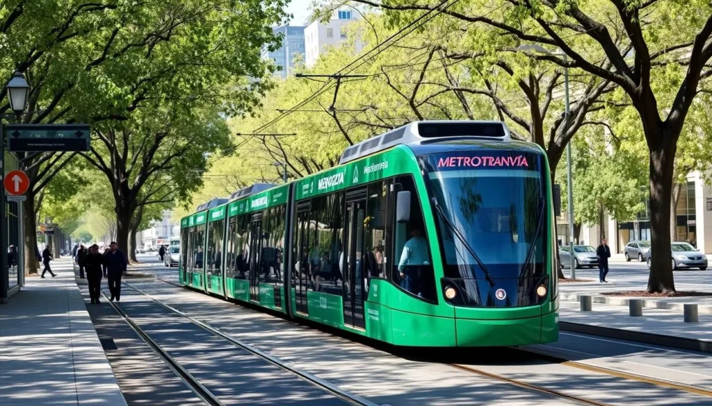 Mendoza's Metrotranvía light rail system in the city center - Mendoza Argentina things to do