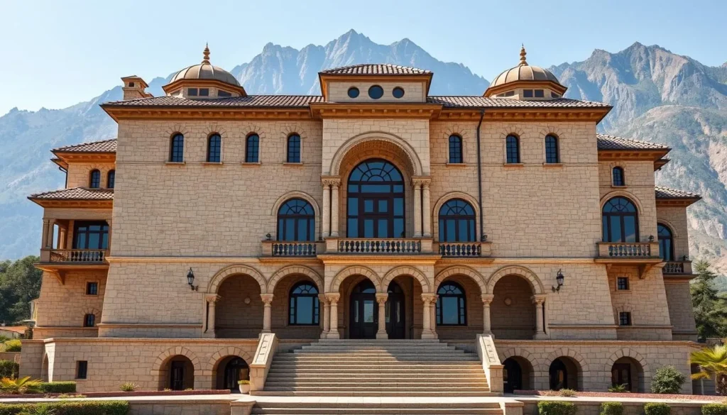 Mir Amin Palace hotel in Chouf, Lebanon with traditional Ottoman architecture and mountain views
