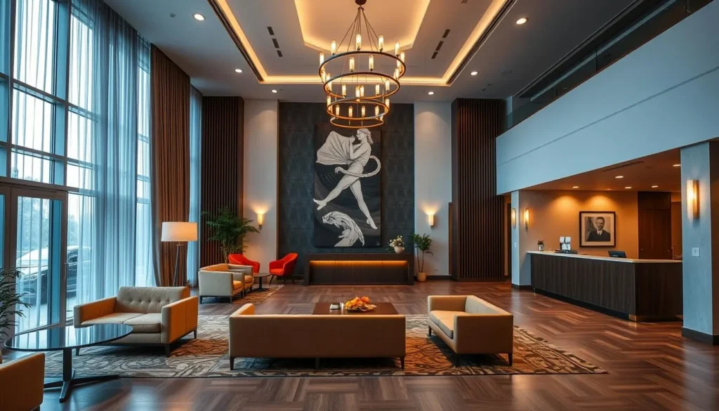 Modern hotel in Chita with comfortable lobby and reception area Modern hotel in Chita with comfortable lobby and reception area