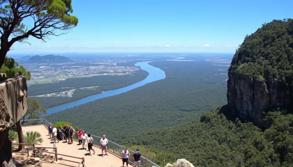 Mount Archer National Park lookout with panoramic views of Rockhampton Queensland