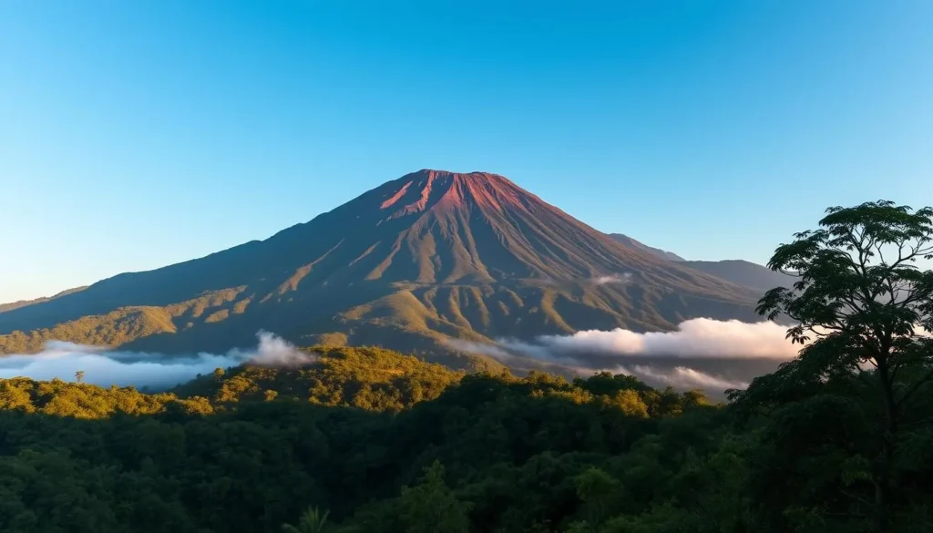 Mount Sorikmarapi volcano, the highest point in Batang Gadis National Park