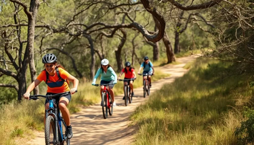 Mountain bikers on a trail in Auburn State Recreation Area