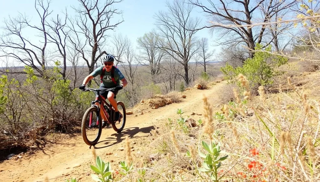 Mountain biking on the Wee-Chi-Tah Off Road Trail in Wichita Falls