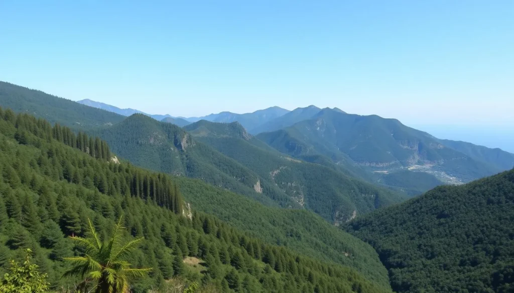 Mountain landscape near Latakia showing lush forests and scenic viewpoints