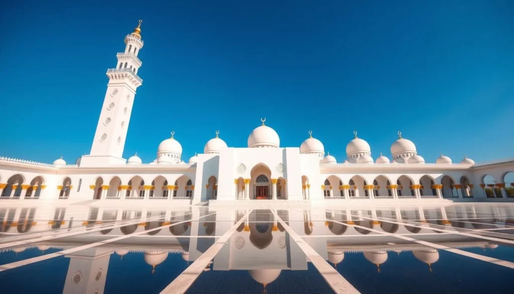 Mujahidin Grand Mosque in Pontianak with its distinctive architecture and minaret