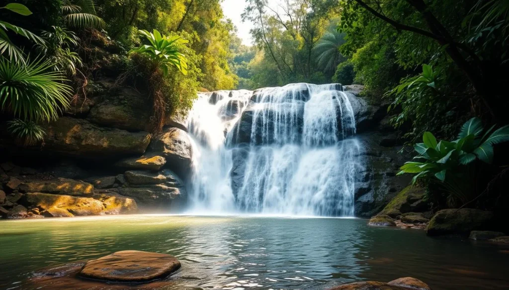 Murundao Waterfall near Moni village with lush tropical vegetation Murundao Waterfall near Moni village with lush tropical vegetation