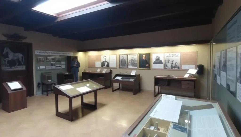 Museum exhibits at Cerro de Las Campanas showing historical artifacts and displays Museum exhibits at Cerro de Las Campanas showing historical artifacts and displays