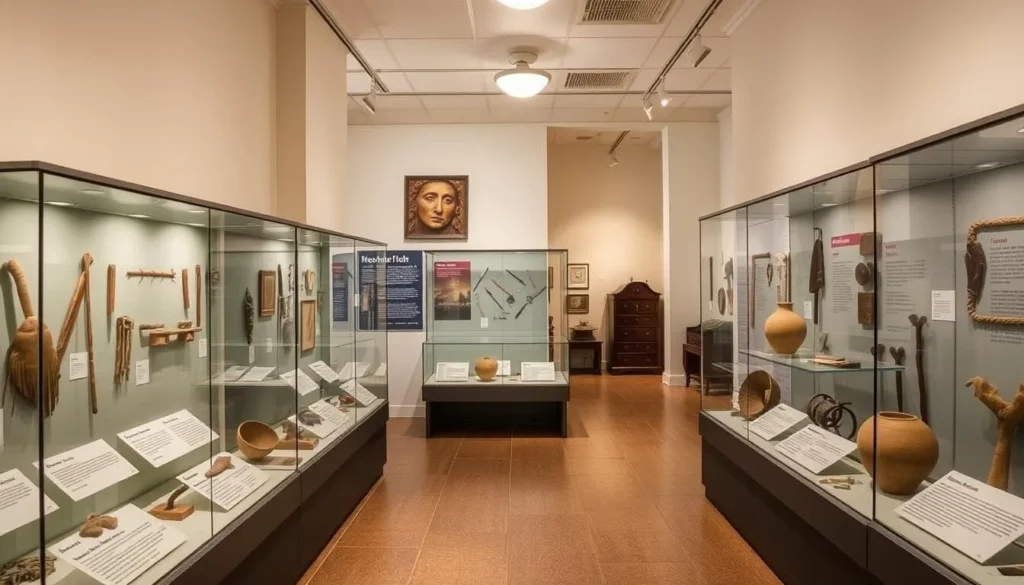 Museum of the Coastal Bend in Victoria, Texas displaying historical artifacts from the region's 13,000-year history