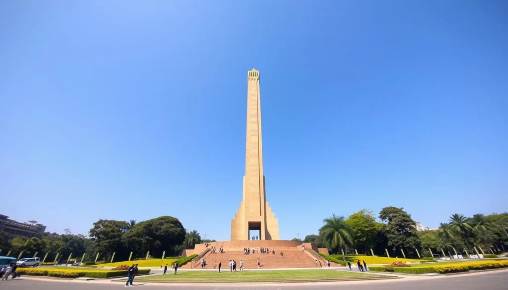 National Monument (Monas) in Jakarta with its gold-topped obelisk against blue sky
