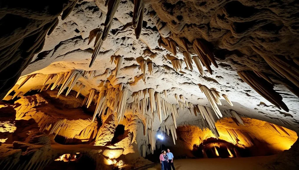 Natural Bridge Caverns with stunning limestone formations, a popular attraction near Converse, Texas