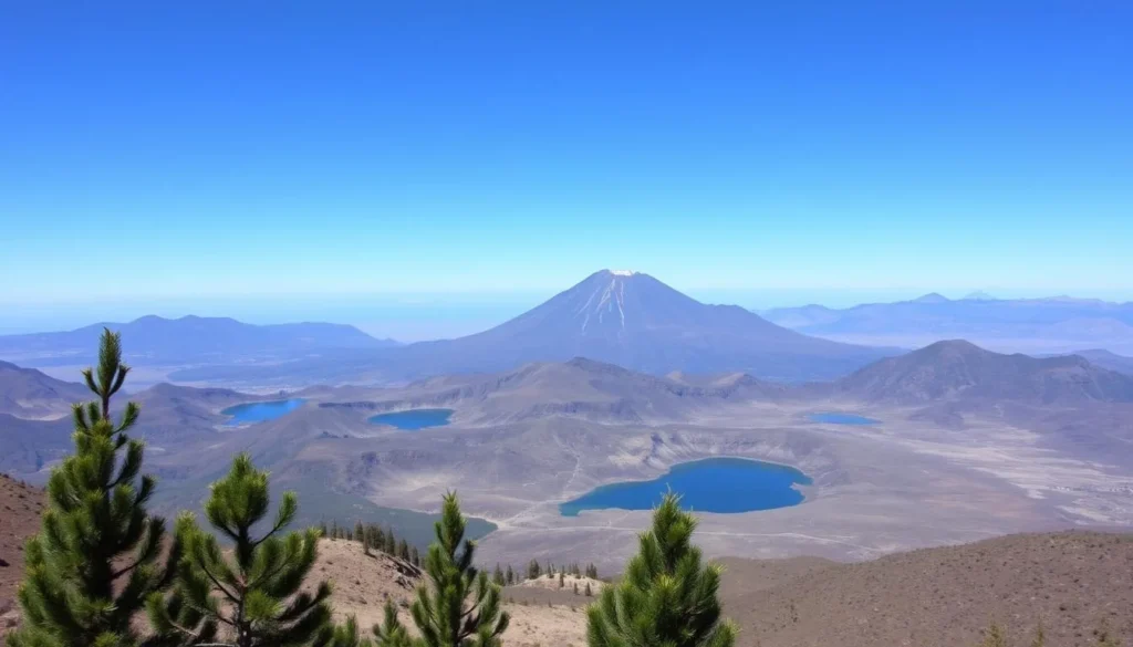 Nevado de Toluca volcano with clear blue skies during dry season in Mexico State Nevado de Toluca volcano with clear blue skies during dry season in Mexico State