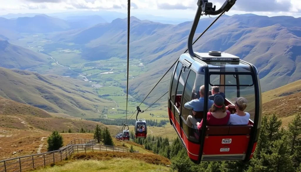 Nevis Range Mountain Gondola with views of the surrounding landscape