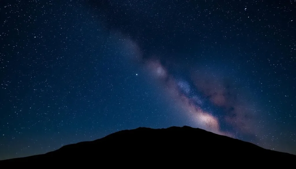 Night sky over Jebel Orbata National Park showing stars and Milky Way