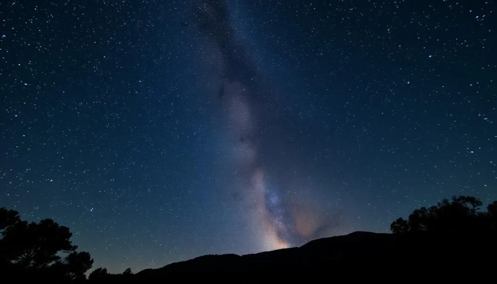 Night sky with stars visible from Austin Creek State Recreation Area