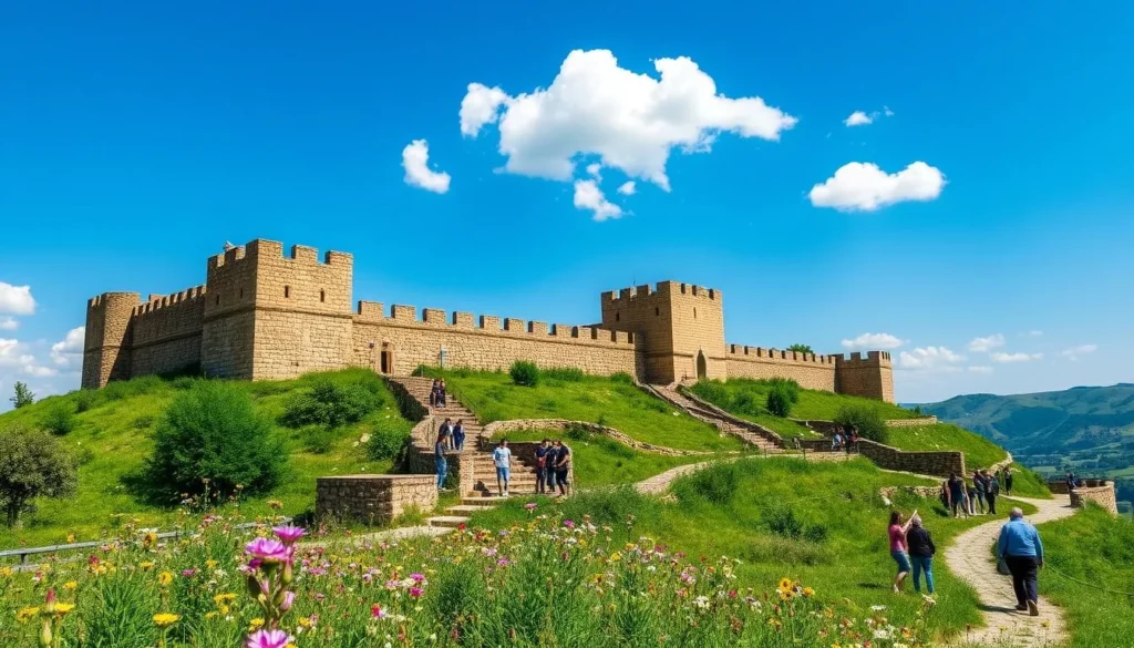 Nimrod Fortress National Park in spring with green surroundings and clear skies, showing the best season to visit the historical site Nimrod Fortress National Park in spring with green surroundings and clear skies, showing the best season to visit the historical site