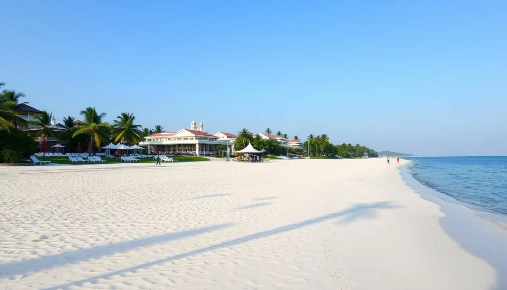 Nongsa Beach in Batam with resorts in the background