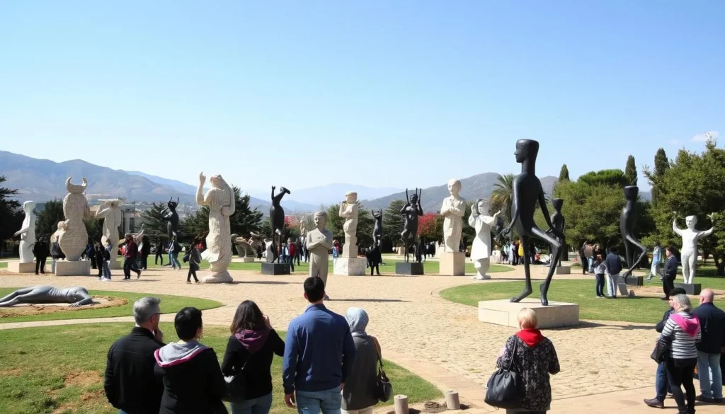 Open-air sculpture museum in Aley Lebanon with modern art installations