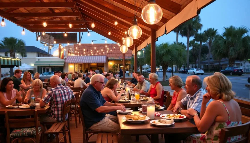 Outdoor dining at a restaurant in downtown Punta Gorda near Charlotte Harbor Preserve State Park Outdoor dining at a restaurant in downtown Punta Gorda near Charlotte Harbor Preserve State Park