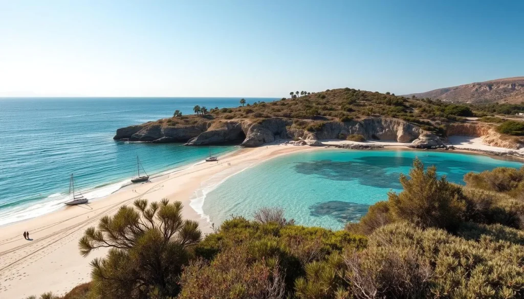 Palm Islands Nature Reserve off the coast of Tripoli Lebanon with clear waters