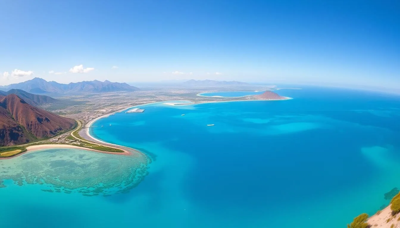 Panoramic-view-of-Antsiranana-Diego-Suarez-bay-with-its-turquoise-waters-and-surrounding Panoramic view of Antsiranana (Diego Suarez) bay with its turquoise waters and surrounding mountains
