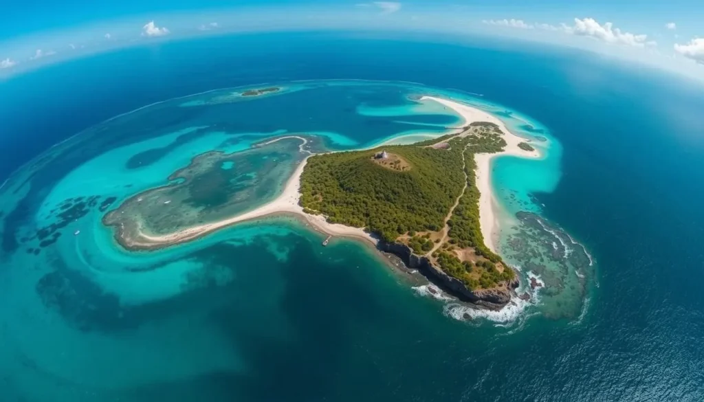 Panoramic view of Isla de Caja de Muertos showing its pristine beaches and natural beauty