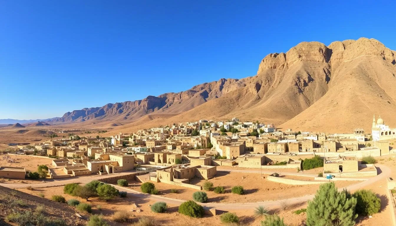 Panoramic view of Kasserine city with mountains in the background