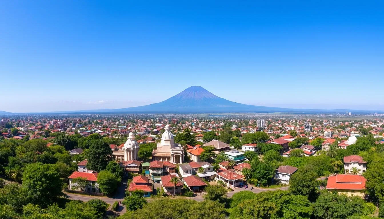 Panoramic-view-of-Salatiga-with-Mount-Merbabu-in-the-background Panoramic view of Salatiga with Mount Merbabu in the background