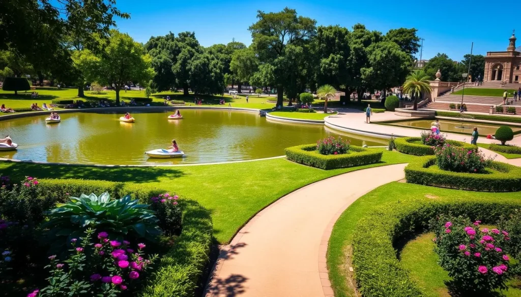Parque Independencia in Rosario with lake and gardens Parque Independencia in Rosario with lake and gardens