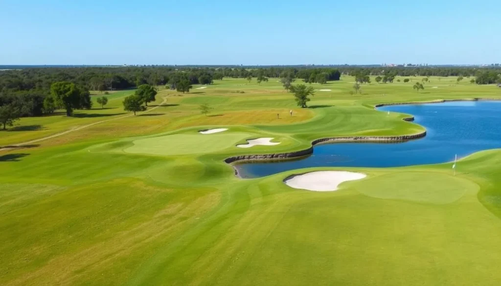 Pearland Golf Club course with green fairways and water features