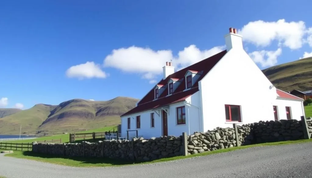 Pebble Island Lodge exterior view with surrounding landscape of Pebble Island, Falkland Islands