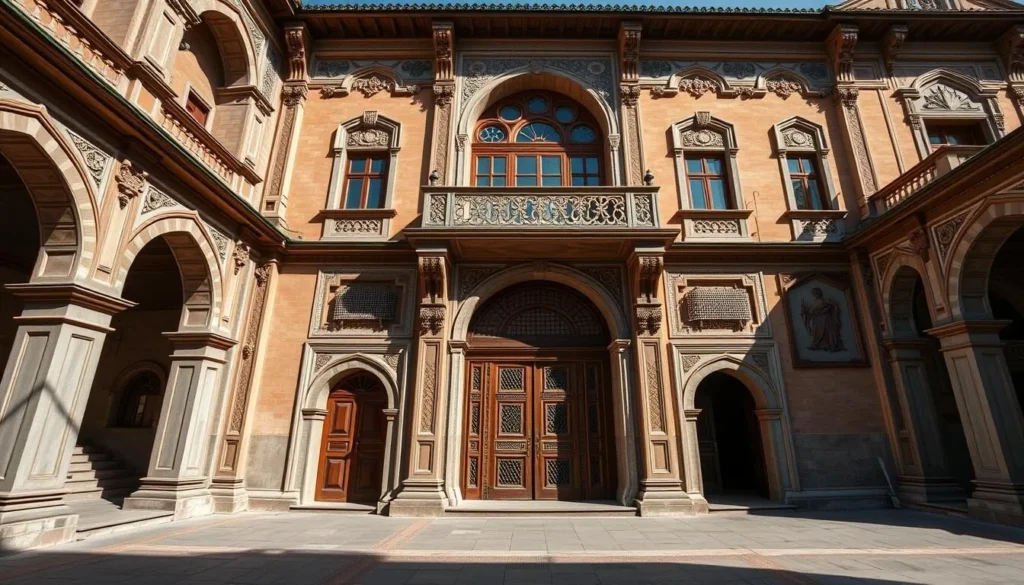 Persian Trading House in Astrakhan with traditional architecture