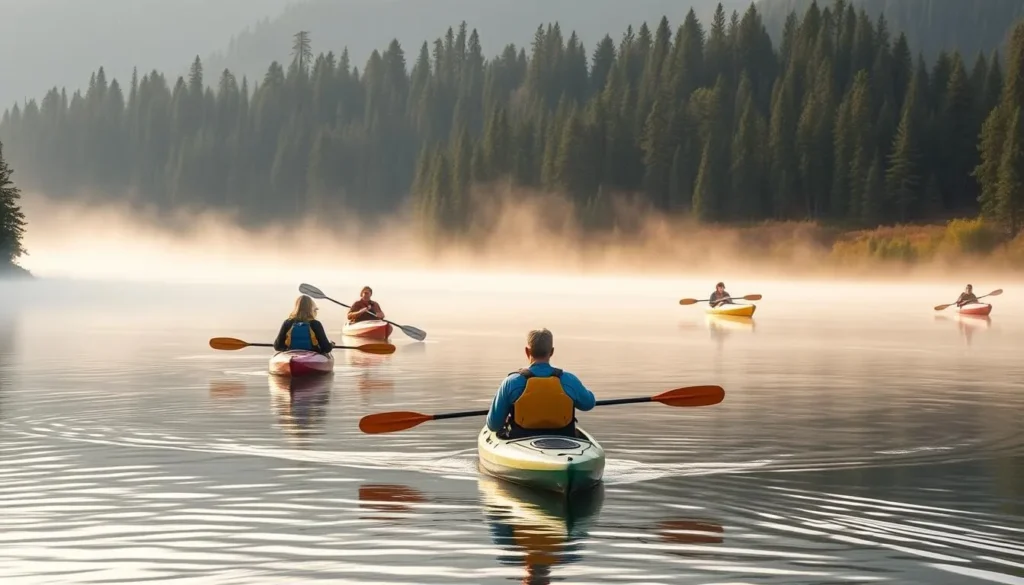 Person kayaking on a river in Koygorodsky National Park