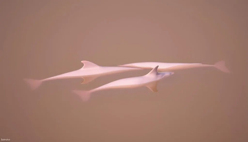 Pink river dolphins swimming in the Amazon River near Leticia, Colombia Pink river dolphins swimming in the Amazon River near Leticia, Colombia