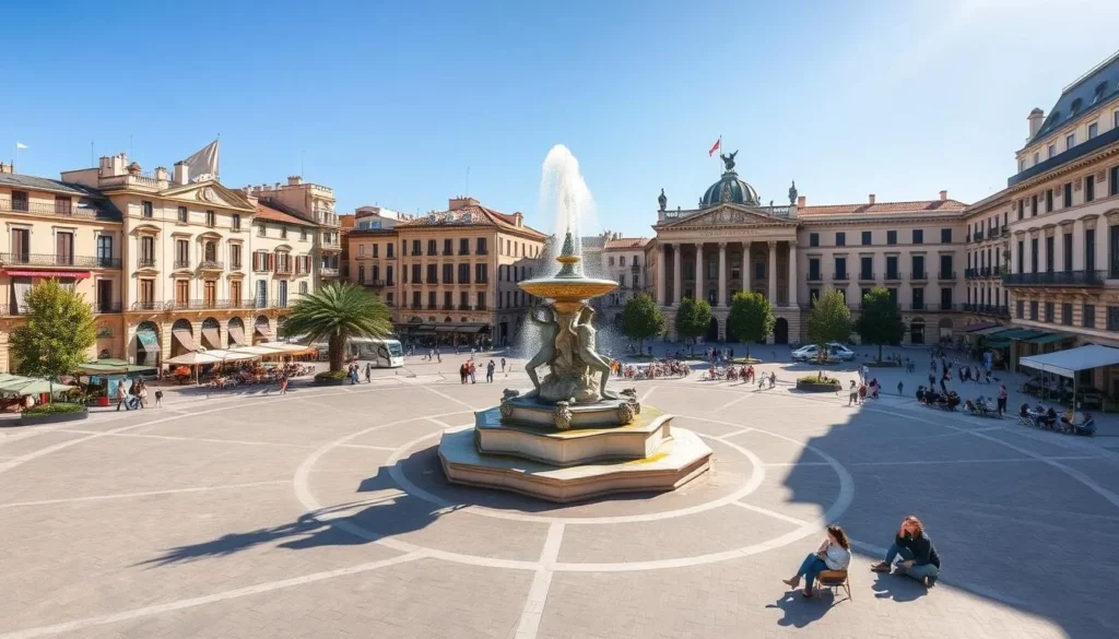 Place de la Comédie in Montpellier with the Three Graces fountain